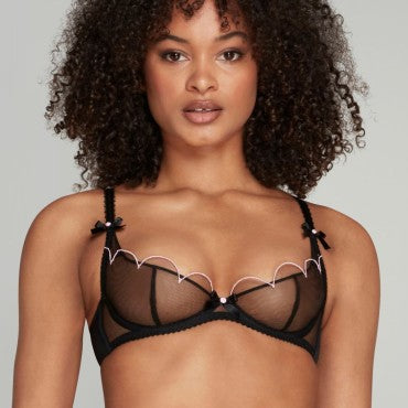 Agent Provocateur Lorna bh halv skål balconet black black/pink Sort 4
