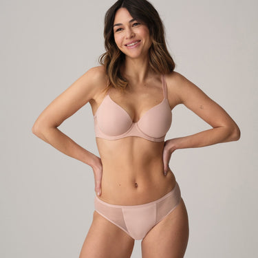 Marie Jo Louie bh vatteret hjertefacon glat t-shirt bh powder rose Beige 4