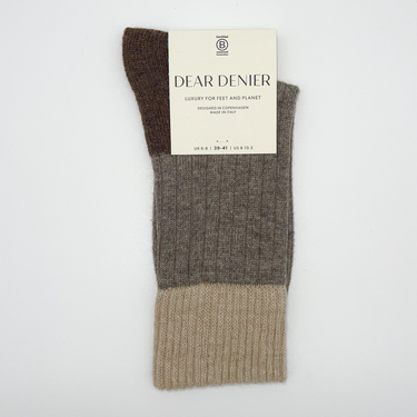 DEAR DENIER Esther Cashmere Contrast strømper beige/brown Beige 2