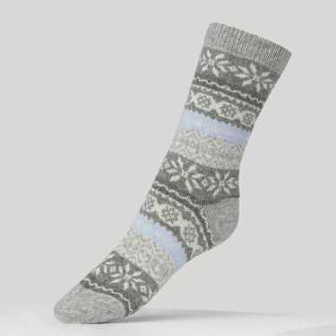 DEAR DENIER Ellen Norwegian Knit uld strømper grey/light b Grå 1