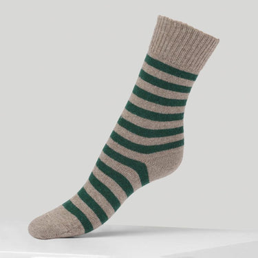 DEAR DENIER Laura stripe cashmere strømper green/beige Grøn 1