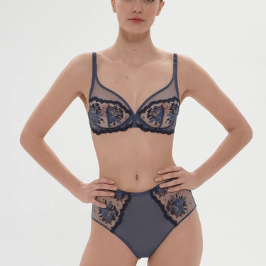 Simone Perele Intrigue bh med bøjle dybt V cinder blue Blå 5