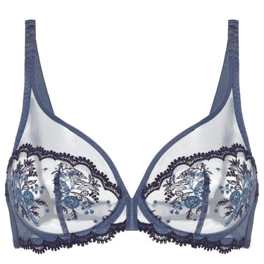 Simone Perele Intrigue bh med bøjle dybt V cinder blue Blå 9