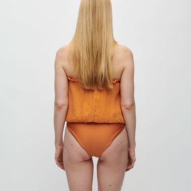 Hanne Bloch Hanne Bloch Square Silk Bandeau badedragt tomato cream 2