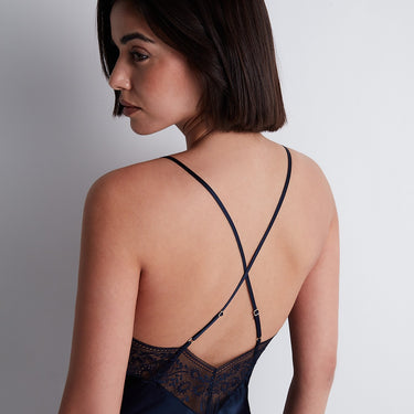 Aubade Midnight Whisper Nigthie kjole silke evening blue BlĂĄ 4