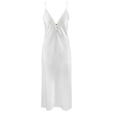 Aubade Midnight Whisper lang kjole silke opale Hvid 5