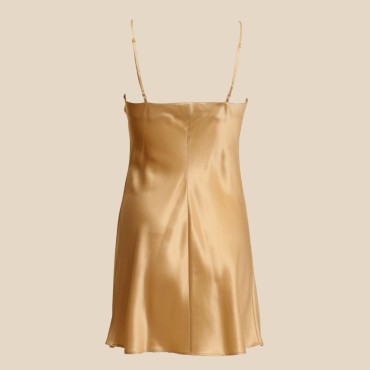 Marjolaine Soie Unie Oda silkekjole kort platine Beige 2