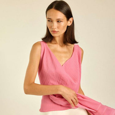 Hanne Bloch Hanne Bloch Square Silk Waterfall bluse/top rose Lyserød 1