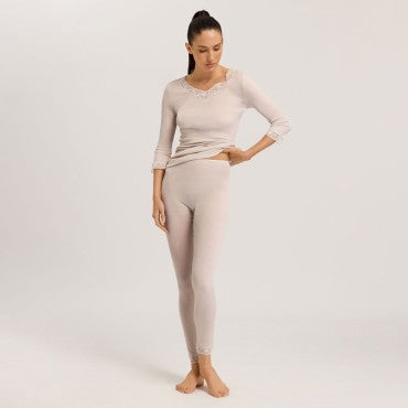 Hanro Woolen Lace leggings pumice Beige 3