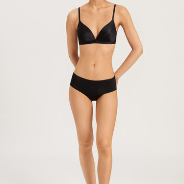 Hanro Satin Deluxe bh vatteret uden bøjle black Sort 4