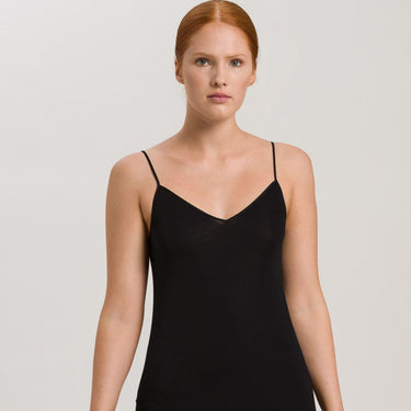 Hanro Woolen Silk spaghetti top black Sort 4