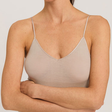 Hanro Woolen Silk spaghetti top safari Beige 4