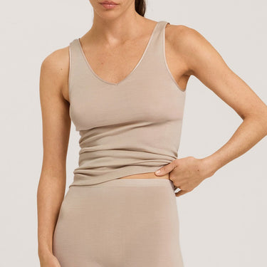 Hanro Woolen Silk tank top safari Beige 4