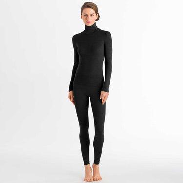 Hanro Woolen Silk T-Shirt med rullekrave black Sort 3