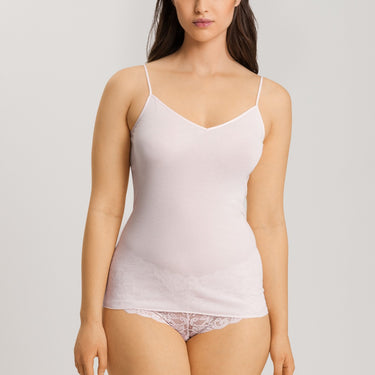 Hanro Cotton Seamless spaghetti top bomuld V-udskæring honeydew Lyserød 2