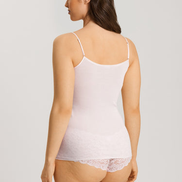 Hanro Cotton Seamless spaghetti top bomuld V-udskæring honeydew Lyserød 3