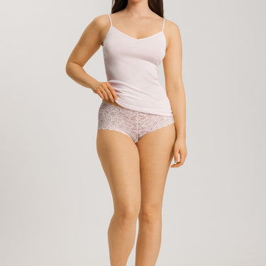 Hanro Cotton Seamless spaghetti top bomuld V-udskæring honeydew Lyserød 4