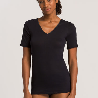 Cotton Seamless T-Shirt kort ærme V-hals