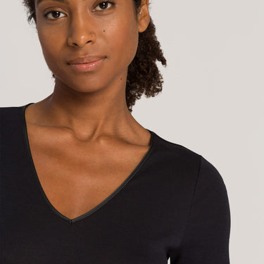 Cotton Seamless T-Shirt kort ærme V-hals