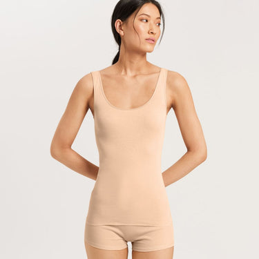 Hanro Cotton Seamless tank top bomuld beige Beige 1