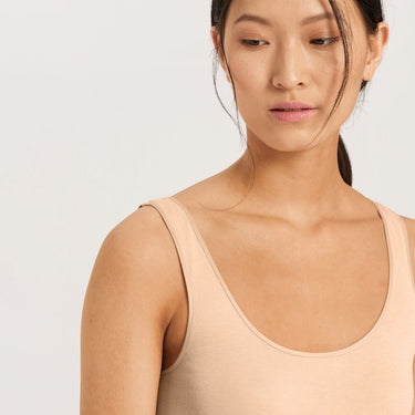 Hanro Cotton Seamless tank top bomuld beige Beige 4