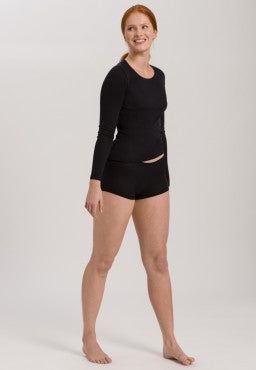 Hanro Cotton Seamless shorts trusse med kort ben black Sort 4