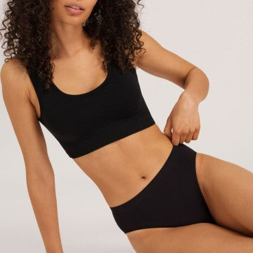 Hanro Touch Feeling vatteret bh uden bøjle crop top black Sort 4