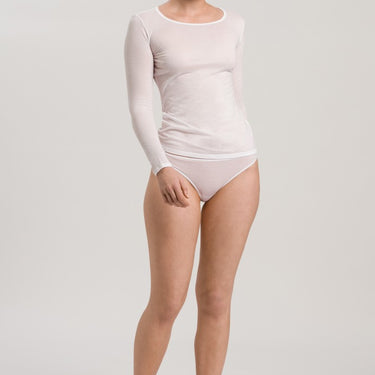 Hanro NY Ultralight T-Shirt langt ærme bomuld white Hvid 4