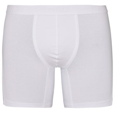 Hanro Cotton Essentials long boxer herre-shorts all white hvid 5