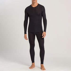 Hanro Woolen Silk herre-T-Shirt langt ærme anthracite Grå 3