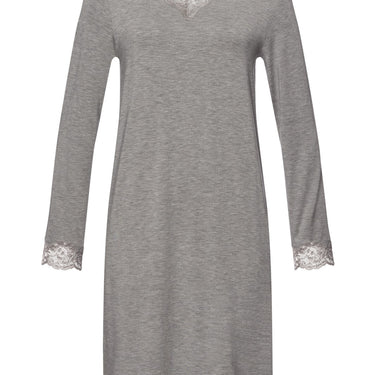 Hanro Natural Elegance natkjole 100 cm med lange ærmer grey melange Grå 5