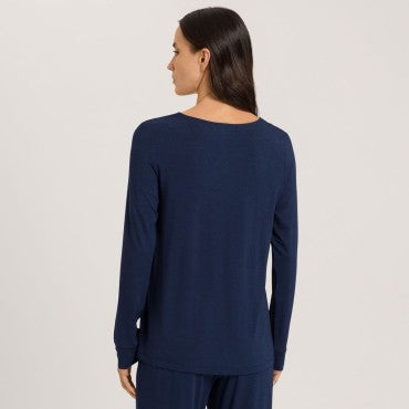 Hanro Natural Elegance T-Shirt med lange ærmer deep navy Blå 2