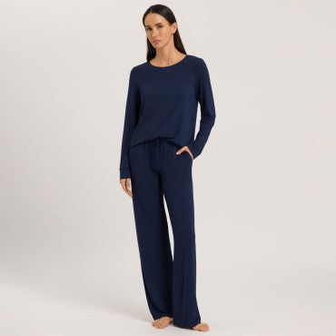 Hanro Natural Elegance T-Shirt med lange ærmer deep navy Blå 3
