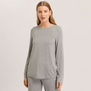 Hanro Natural Elegance T-Shirt med lange ærmer grey melange Grå 1