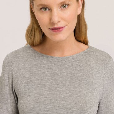 Hanro Natural Elegance T-Shirt med lange ærmer grey melange Grå 4