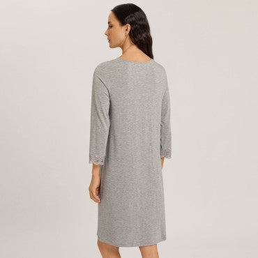 Hanro Natural Elegance natkjole langt ærme 100 cm grey melange Grå 2