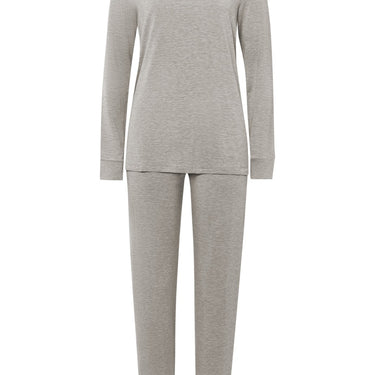 Hanro Natural Elegance pyjamas sæt lange ærmer grey melange Grå 4