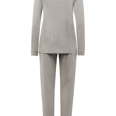 Hanro Natural Elegance pyjamas sæt lange ærmer grey melange Grå 5