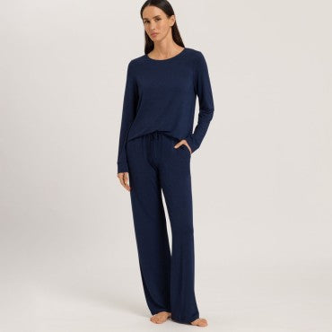 Hanro Natural Elegance pyjamas bukser deep navy Blå 4