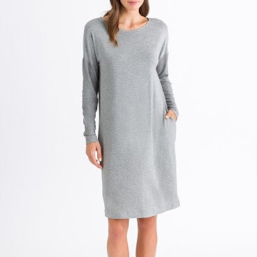 Hanro Natural Elegance natkjole langt ærme grey melange Grå 1