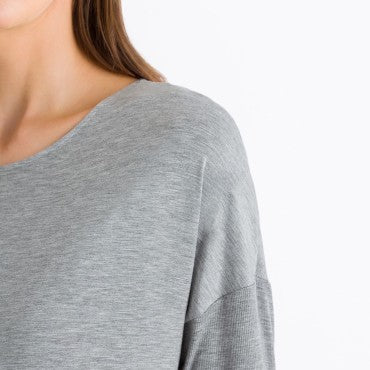 Hanro Natural Elegance natkjole langt ærme grey melange Grå 3