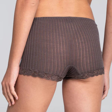Operatino shorts uld/silke med Pizzo blonde kant