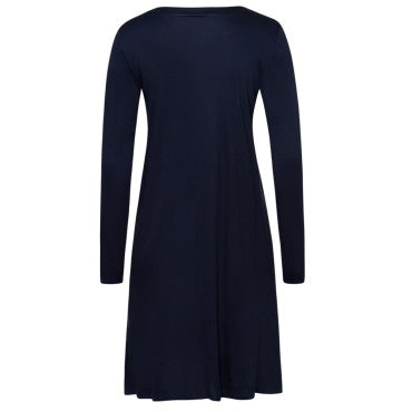 Hanro Grand Central natkjole langt ærme 100 cm deep navy Blå 4