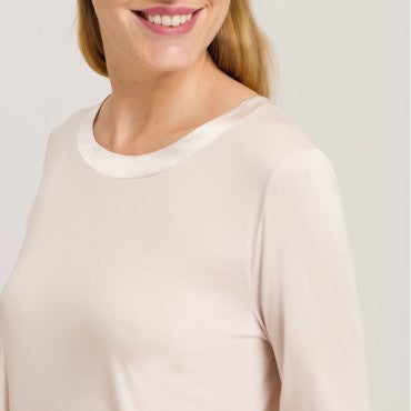Hanro Grand Central natkjole langt ærme 100 cm moonlight Hvid 4