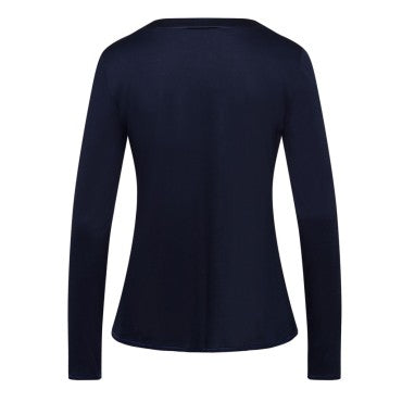 Hanro Grand Central Pyjamasbluse langt ærme deep navy Blå 4