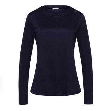 Hanro Grand Central Pyjamasbluse langt ærme deep navy Blå 3
