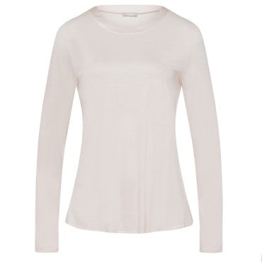 Hanro Grand Central Pyjamasbluse langt ærme moonlight Hvid 4