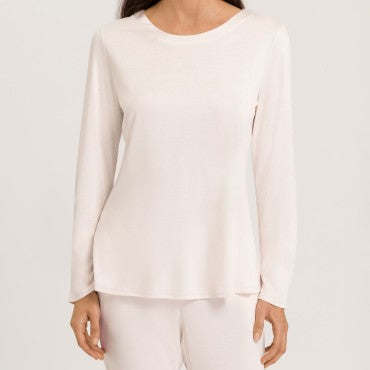 Hanro Grand Central Pyjamasbluse langt ærme moonlight Hvid 1