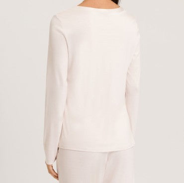 Hanro Grand Central Pyjamasbluse langt ærme moonlight Hvid 2