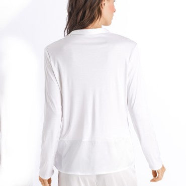 Hanro Grand Central natskjorte med silke off white Hvid 2